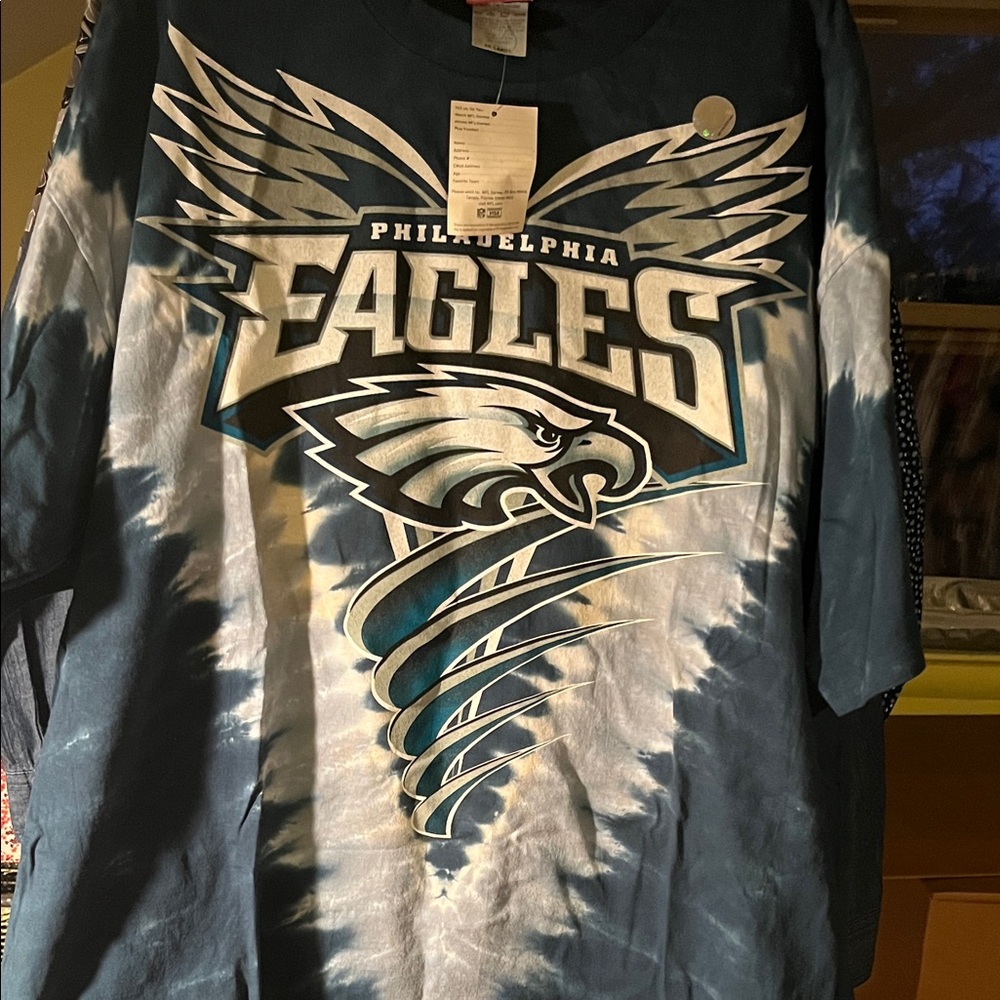 Vintage 90s Philadelphia Eagles Tie Dye NFL Shirt Size XXL